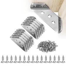 Universal Stainless Steel Corner Brackets 20PCS, Heavy Duty L Shape Furniture...