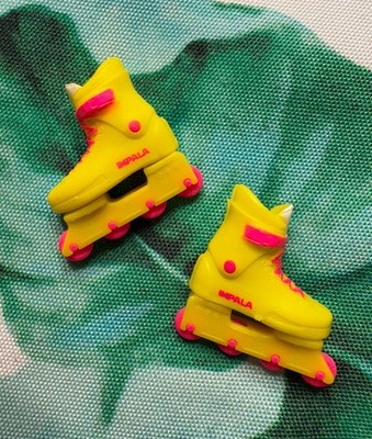 Mattel Barbie Doll Shoes ~ Roller Skates Inline Skating Neon Yellow