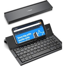 Ultra-Slim Wireless Bluetooth Keyboard with Kickstand - Portable and Lightweight