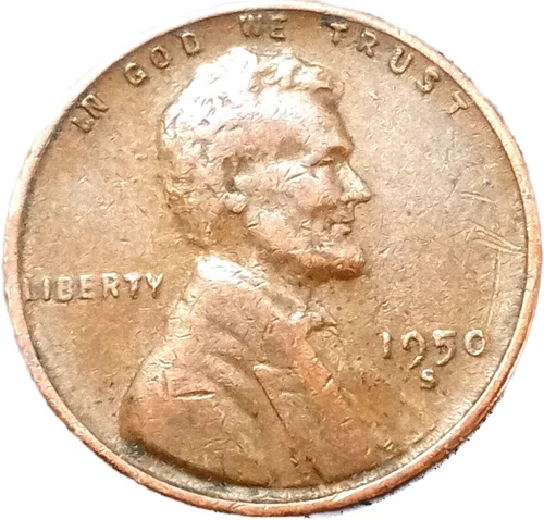 1950 S Lincoln Wheat Cent G/VG (Good - Very Good) Average Circulated Condition