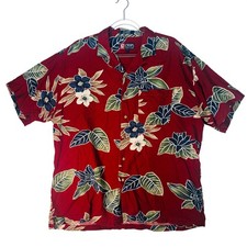 Chaps Ralph Lauren Red Hawaiian Shirt XL Flor...