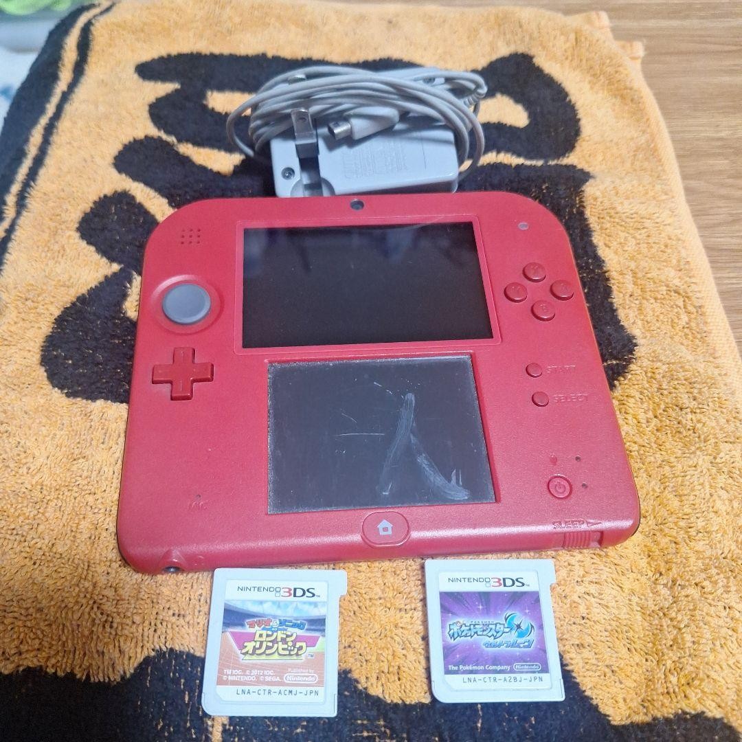 3DS/2DS/DS Nintendo 2DS Red Console with 2 Games Japan