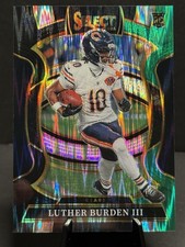2025 Panini Select Luther Burden III RC Black Green Shock! 🔥💎🔥 Bears