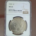 NGC 1935 $1 Peace Dollar MS64 Silver Philadelphia Cert# 8678375-045