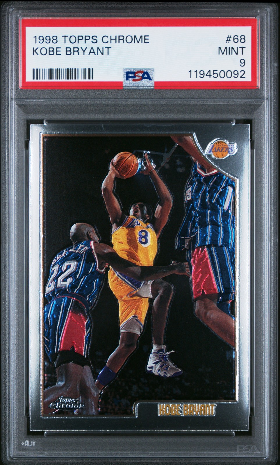 1998 TOPPS CHROME #68 KOBE BRYANT PSA 9
