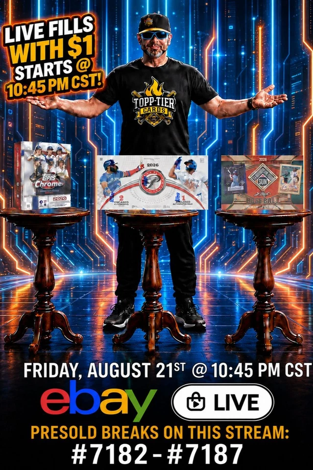 FRIDAY BREAKS W/JAMES-LIVE FILL $1 STARTS-TOPPS FOOTBALL, BASEBALL, & MORE!