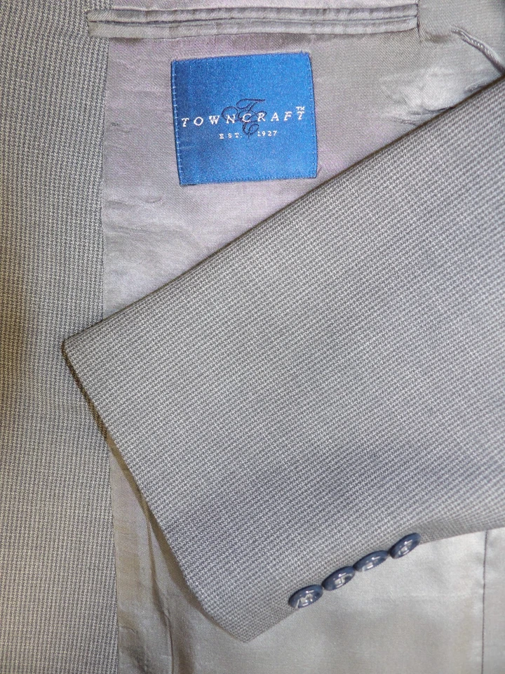 Towncraft Suit Mens Suit 42s 33W X 30 Blue Gray Micro check NWOT   T#500 - Image 3 of 4