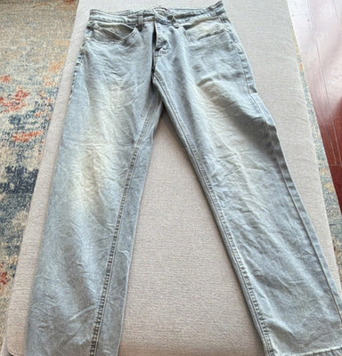 French Connection Men s Slim Fit Gray Denim Jeans Light Wash Stretch 5-Pocket