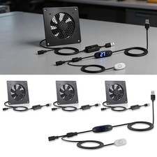 Black Aluminum USB Fan 80mm 120mm