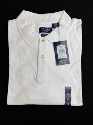 CHAPS Natural Stretch Polo Shirt in WHITE in Size EXTRA LARGE *NWT*