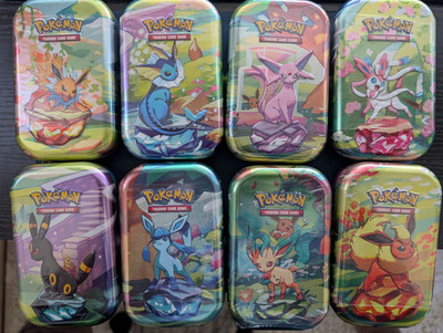 Cute Pokemon Eeevee Prismatic Evolutions Tin (Any artwork) Free Shipping!!