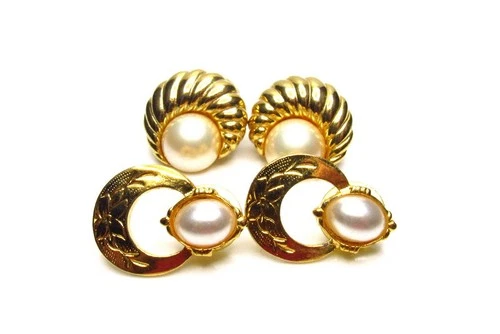 Vintage Costume Jewelry Lot Pearl Earring Lot 1928