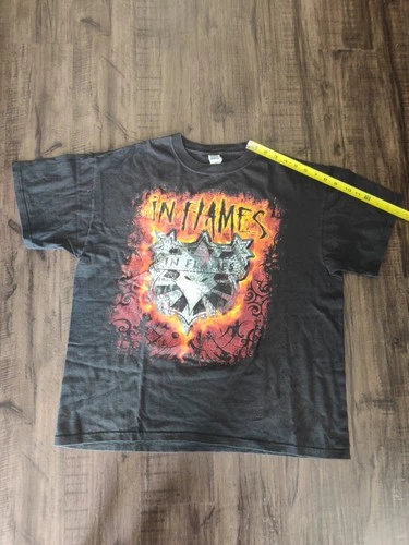In Flames Swedish Heavy Metal Concert T Shirt Large 2000s vintage concert t-shirt, vintage, size L, single stitch, B+ condition