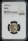 1934-D Buffalo Nickel NGC MS-64