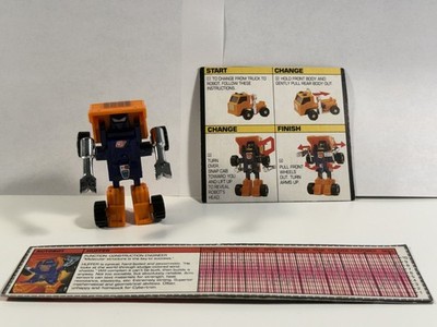 Transformers G1 1984 - Mini Vehicles: Huffer w/Directions+Data Card