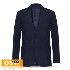 Mens Classic Stretch Navy Office Wedding Corporate Business Suit Jacket Blazer
