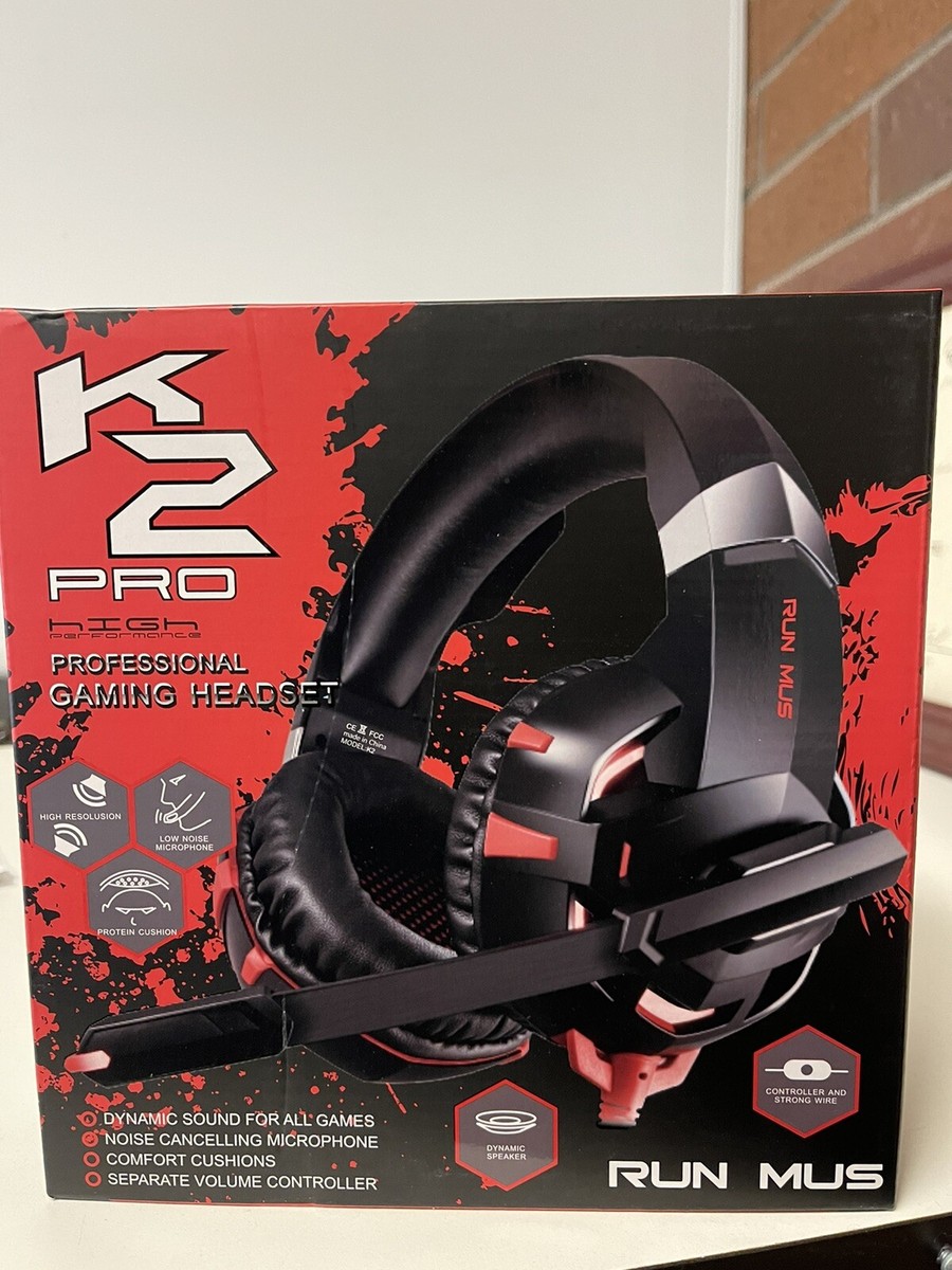 RUNMUS K2 Red Headset for Multiple Platform Gaming Headset for