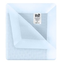 Baby Morgan Thermal Waffle Blanket Nylon Satin Trim - 36x50 Crib White Pink Blue 2