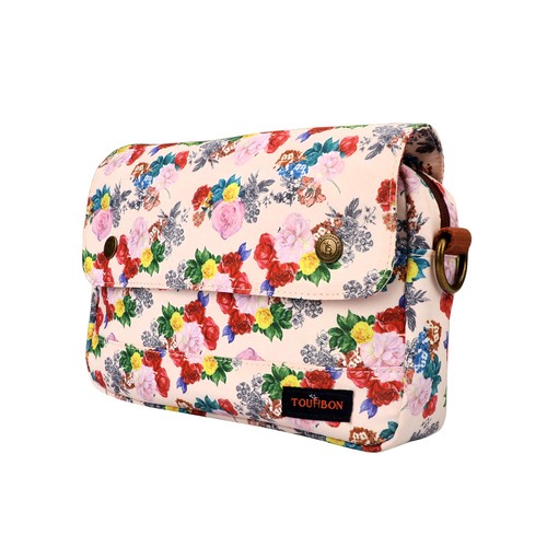 TOURBON Mujer Bolso de Hombro Bicicleta Manillar Bolso Bicicleta Alforja Patrón de Flores - Imagen 13 de 24