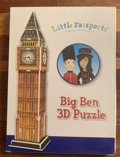 Little Passports Brand Big Ben 3D puzzle 13 pieces ages 5+ Sealed Puzzle