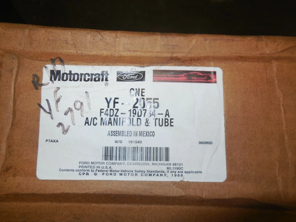 Nuevo Colector de aire acondicionado y manguera F4DZ Lincoln Town Car 1994 fabricante de equipos originales 3,8 L Foto 2 de 2