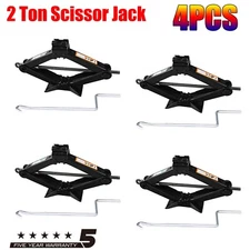 4PCS 2Ton RV Camper Leveling Scissor Jacks Trailer Stabilizer w/Handle Black