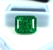 7-10 Ct Colombian Green Emerald Certified Emerald Cut Ring Size Loose Gemstone