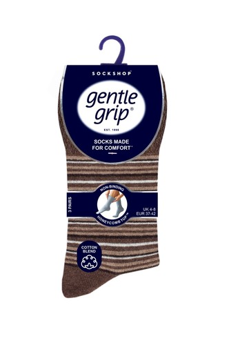 SockShop Gentle Grip Ladies 6 Pairs Cotton Non Elastic Top Diabetic Socks UK 4-8 - Picture 9 of 48