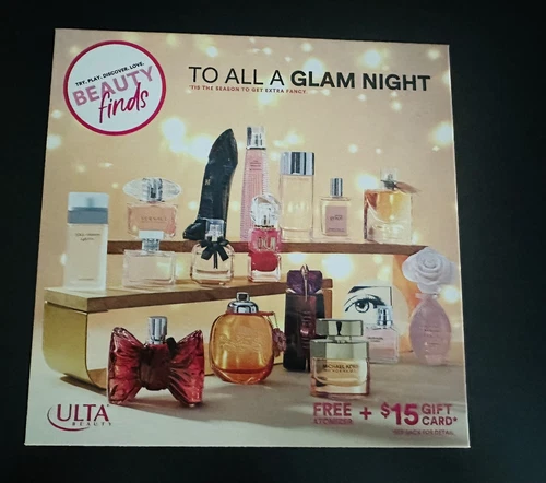Ulta Beauty Finds to all a glam night 16 pc Sample Kit perfume set atomizer NIB