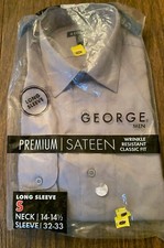 George 14-14 1/2 Men's Long Sleeve Dress Shirt NIP