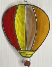 Colorful Hot air balloon Stained Glass Suncatcher lead and glass preowned