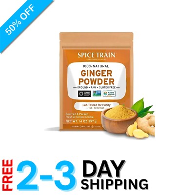 14oz Raw Ginger Powder from India - Gluten-Free, Non-GMO for Versatile Cooking