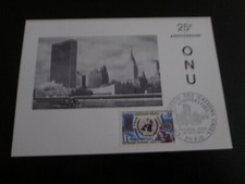 carte postale 1er jour 1970 25e anniversaire de l'organisation des nations unies