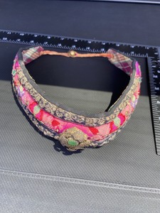 Antique Chinese Silk Embroidery Child Hat With Dcorations