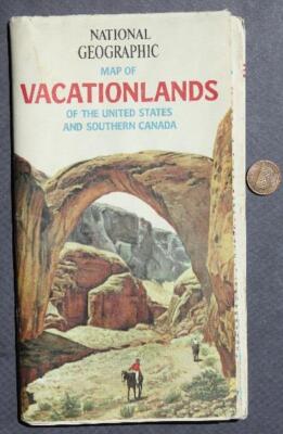 1966 Washington DC National Geographic map of Vacationlands of USA & Canada-----