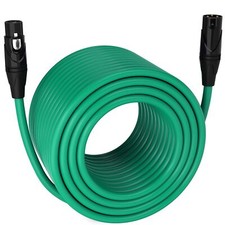 LyxPro Microphone 300 feet XLR Cable, Male to Female, 3 Pin Mic Cable, Green