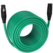 LyxPro Microphone 300 feet XLR Cable, Male to Female, 3 Pin Mic Cable, Green