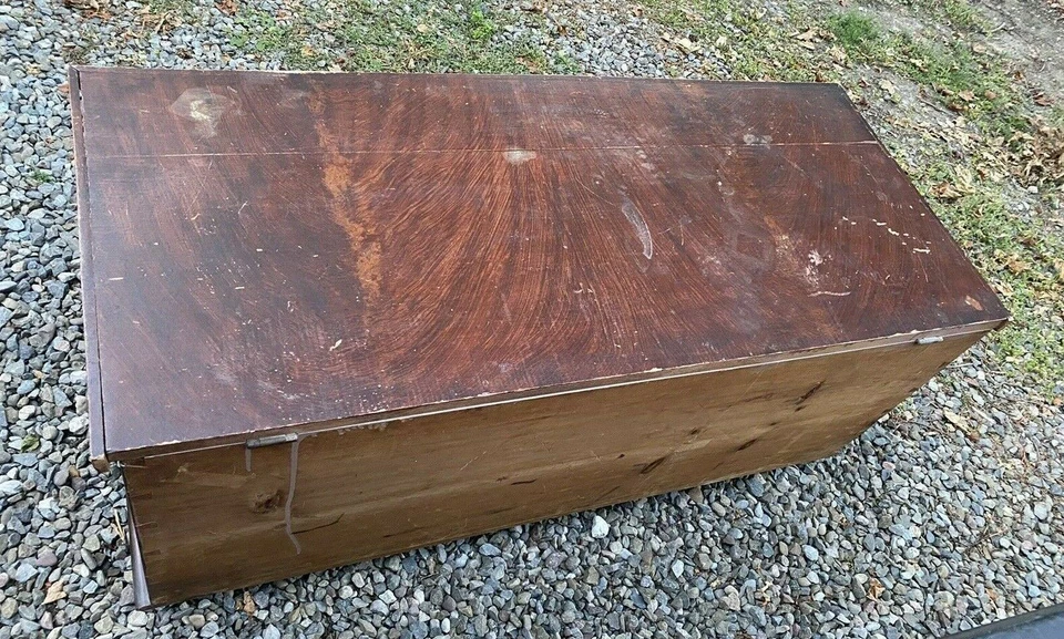 COFRE MANTA DECORADO CON PINTURA CAMPESTRE ANTIGUA PRIMITIVA Foto 2 de 4