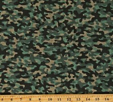 Cotton Camouflage Camo Blender Green Black Fabric Print by the Yard D768.77