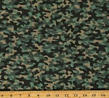 Cotton Camouflage Camo Blender Green Black Fabric Print by the Yard D768.77