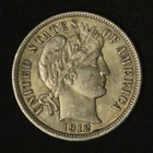 1912 10c Barber Silver Dime - Free Shipping USA