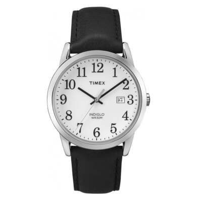 Timex Uhr TW2P75600 Herren Indiglo Easy Reader schwarz Lederarmband UVP 55,00 £