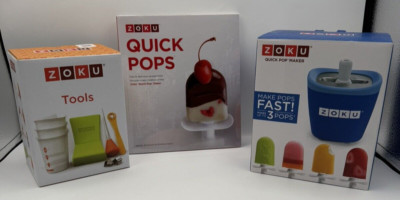 Zoku Quick Pop Maker, Tooks and Quick Pop Recipe Book Lot of 3