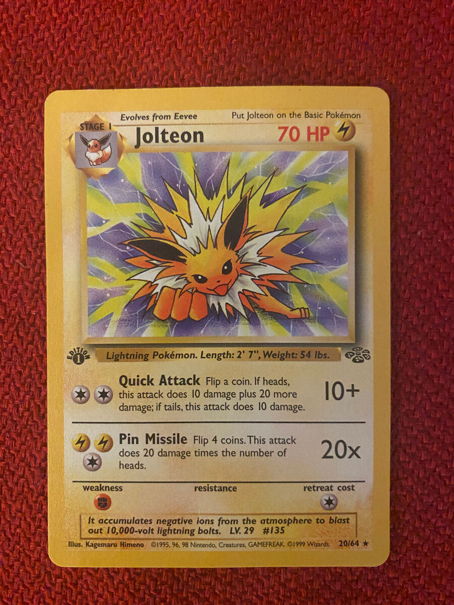 Jolteon 20/64 Pokemon Card Jungle Set Rare 1st Edition | eBay Jolteon 20/64 Pokemon Card Jungle Set Rare 1st Edition | eBay