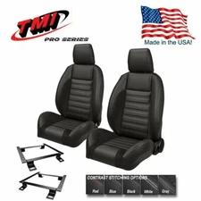 TMI Pro Series Sport R Bucket Seats w/Headrests & Brackets for 1967-69 Camaro