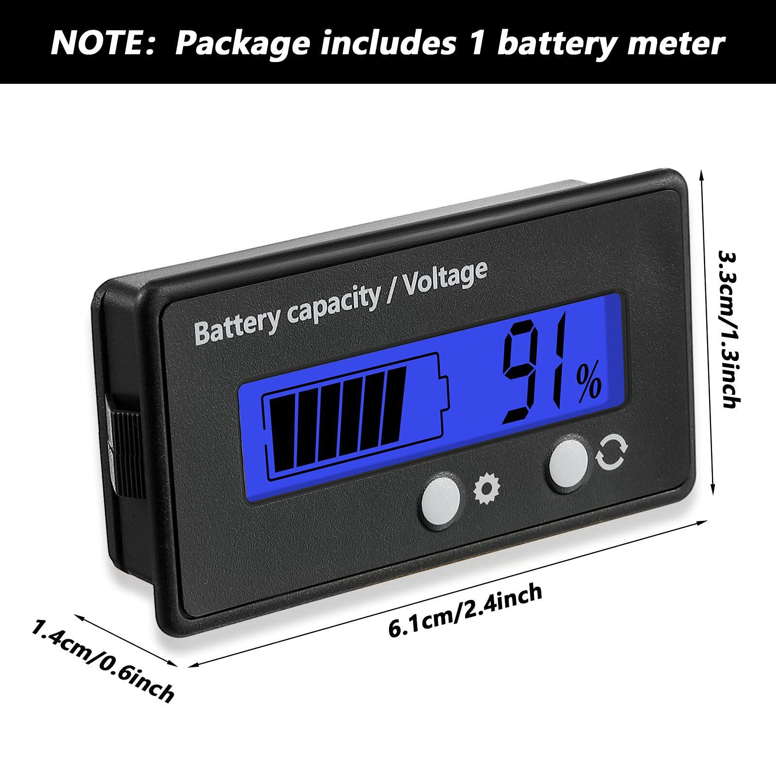 Battery Capacity Indicator Golf Cart Voltage Meter Monitor Gauge