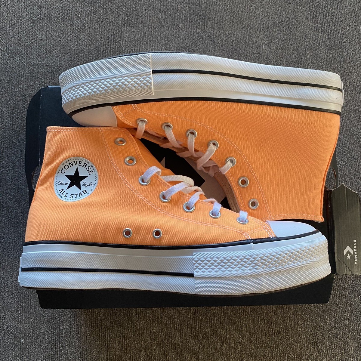 Converse Chuck Taylor Lift Hi Peach Beam Orange Platform Converse Chuck Taylor Lift Hi Peach Beam Orange Platform