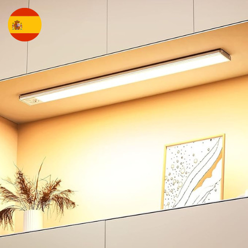Luz LED 3000K con Sensor Movimiento, Recargable, 41cm, Regulable