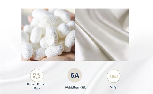 Silk Pillowcase White - 100% Pure Mulberry Silk-25 Momme-Flawless Silk-CARLTY'S - Picture 4 of 10