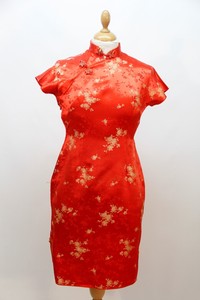 red satin chinese dress